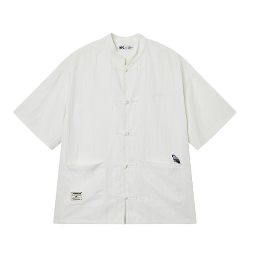 NPC潮牌新中式盘扣刺绣短袖衬衫男潮流中国风慵懒宽松NP44SH09 J 商品图5