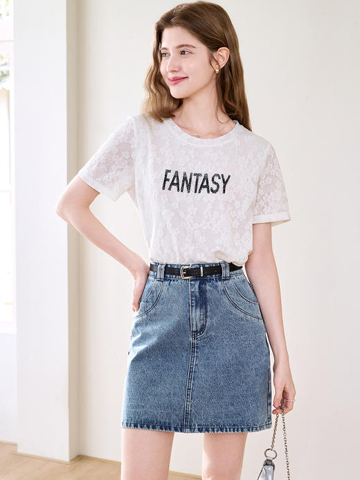 【百图lulu定制】【青春牛仔裙】活力 时髦 四分牛仔短裙 商品图11