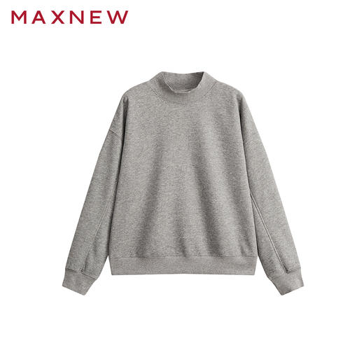【门店同款】马恩MAXNEW女装半高领打底衫卫衣秋冬季纯色加绒保暖 商品图1