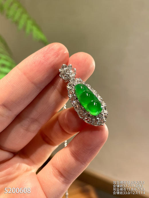 玻璃种艳绿福豆套装【5200608】具体价格微信咨询 商品图1