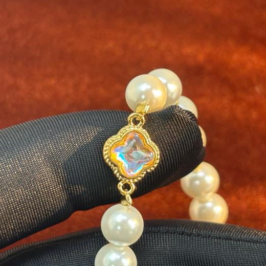 【翠琅轩-复古珍珠手链】幸运四叶钻 88转运珠 精美礼盒装 商品图2