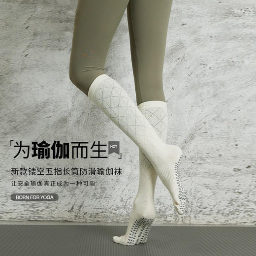 【59元任选3件】【腾飞系列】新款瑜伽袜防滑长筒专业五指袜中筒运动袜普拉提袜子女春秋棉健身（活动产品，收货7天内支持退换） 商品图0