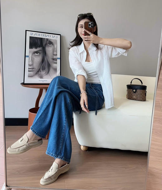 天丝牛仔裤拖地阔腿裤082006 商品图3