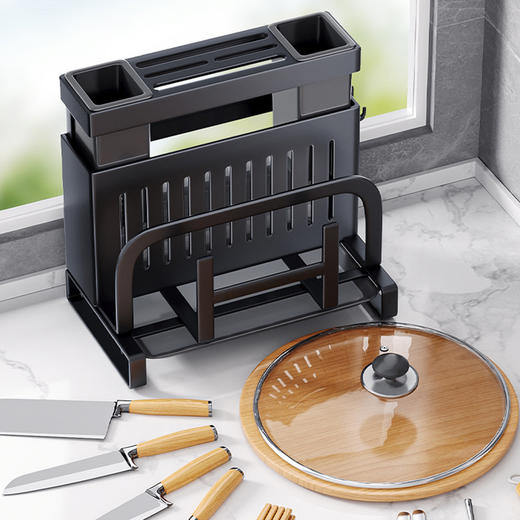 厨房刀架置物架放菜刀筷子砧板锅盖菜板多功能刀具一体收纳架新款新品 商品图3