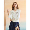 两三事 风中之城 2025秋季新款甜美蕾丝拼接刺绣打底针织衫女 商品缩略图1