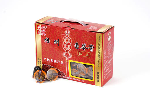 梧州双钱啫喱杯龟苓膏红豆/原味礼盒2kg/盒 休闲零食下午茶广西特产 商品图1