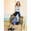 两三事梵高文艺朝花挽歌2025秋新款拼布印花可拆腰封不规则半身裙 商品缩略图1