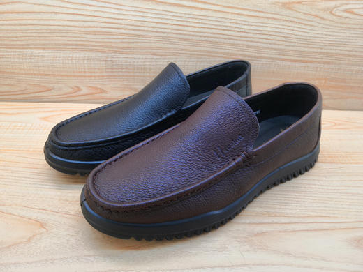 豪行正品男鞋12355621牛皮平底防滑一脚蹬男鞋商务休闲鞋 商品图1