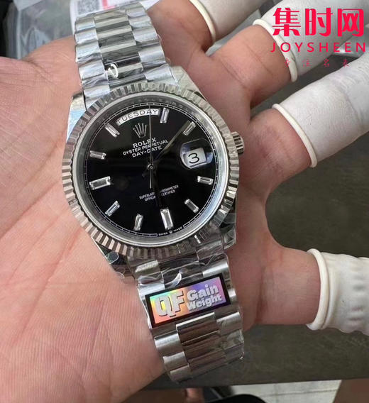 QF配重版 重量180克+ 劳力士星期日历型系列 日志40mm 白金黑冰糖DD 商品图4