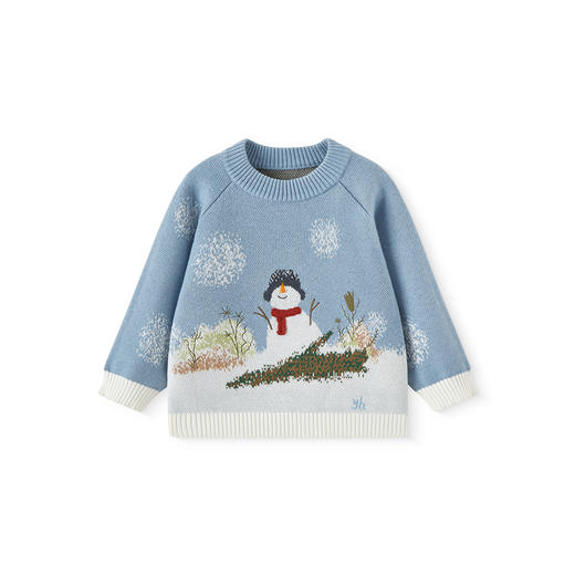 【商场同款】英氏儿童毛衣秋冬针织衫毛衫保暖亲肤雪人新款上衣 商品图4