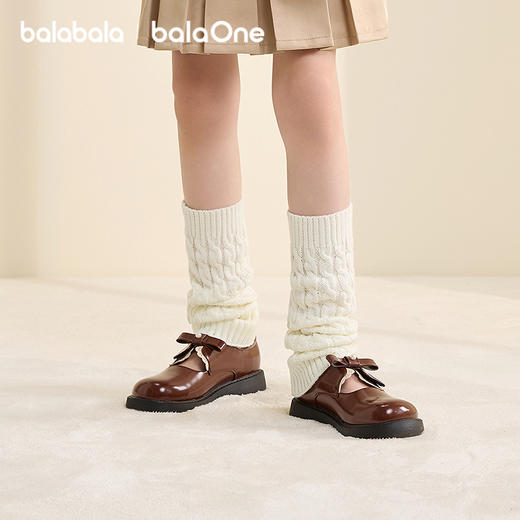 巴拉巴拉balaOne儿童袜子秋冬女童袜套中大童含羊毛堆堆袜套绞花 商品图2