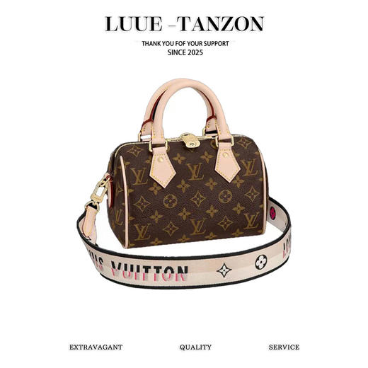 驴家 20 经典老花刺绣Logo可调节可拆卸肩带 涂层帆布拼牛皮饰边 单肩斜挎手提包 女款 棕色(JPH)BB112 商品图0