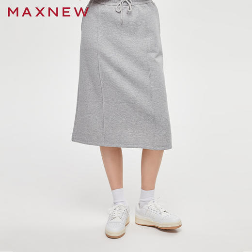 【门店同款】马恩MAXNEW女装半裙秋冬中长裙显瘦a字长款绑带休闲 商品图3