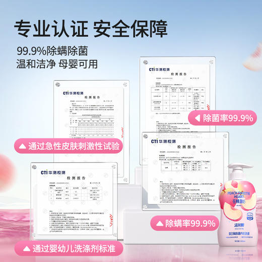 【在桃甜心】洁尔阴蛋白酶抑菌桃子内衣内裤洗衣液专用祛血渍女士洗内裤清洗液 商品图4