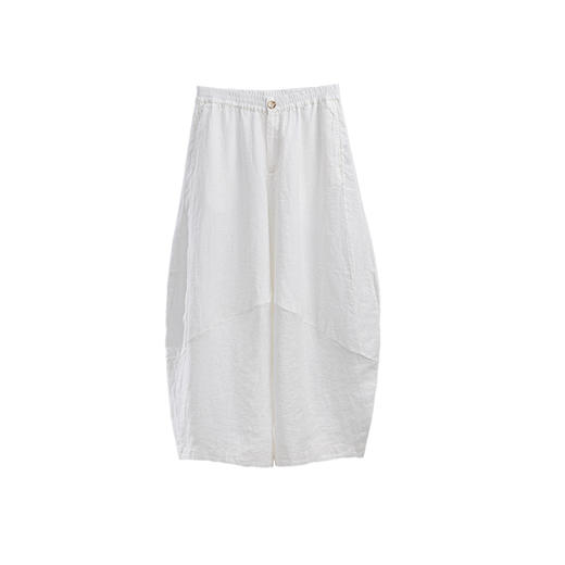 绽放旅行女装189朵/哪吒裤·色织亚麻分割廓形造型感阔腿裤休闲裤 商品图4