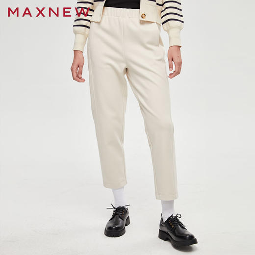 【门店同款】马恩MAXNEW女装秋冬新款针织长裤直筒裤休闲百搭宽松 商品图0