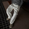 徐太浪410g百搭白色裤子男士2025新款透气纯棉直筒褶皱休闲裤长裤 商品缩略图1