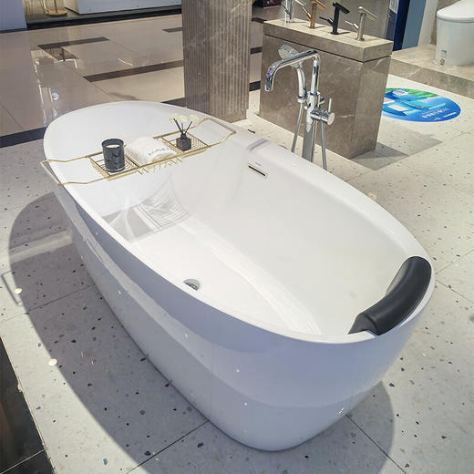 摩恩（MOEN）浴缸家用椭圆形独立式浴缸SWT181D 无扶手浴缸 商品图5