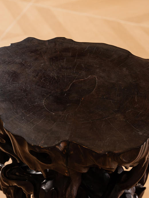 清	红木雕根结形花几 商品图4