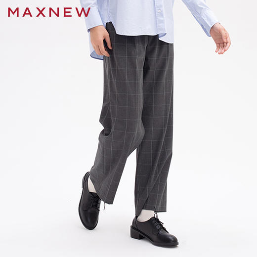 【门店同款】马恩MAXNEW女装梭织长裤直筒长裤宽松时尚潮流百搭秋 商品图2