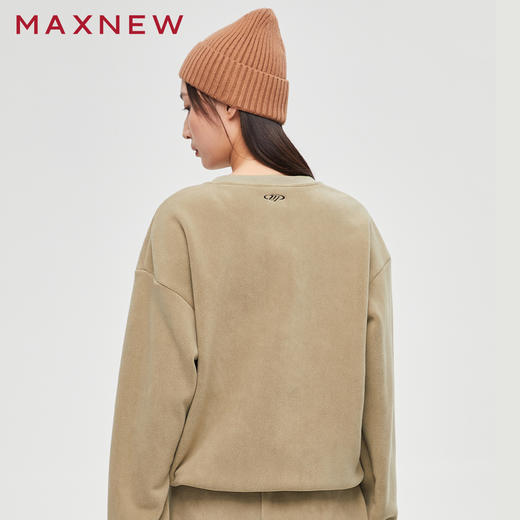 【门店同款】马恩MAXNEW女装摇粒绒圆领卫衣秋冬季大码宽松休闲时 商品图2