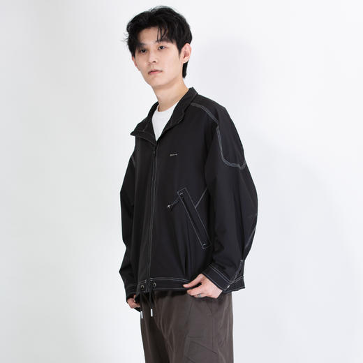 DRONKOO 2025 立领左胸鱼形金属标明线装饰中厚夹克 商品图3