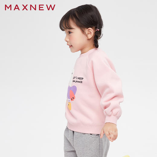 【门店同款】马恩MAXNEW童装冬女童卫衣加厚圆领套头上衣卡通印花 商品图3