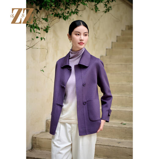 佐尔美冬季上新 气质短款时尚羊毛双面呢中褛外套女M44SM06 商品图2