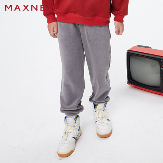【门店同款】马恩MAXNEW童装秋冬男童奥粒绒针织长裤加厚束脚卫裤 商品图1