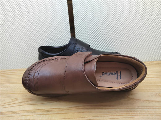 豪行秋冬新款22346281真皮复古休闲低跟女鞋单鞋皮鞋 商品图3