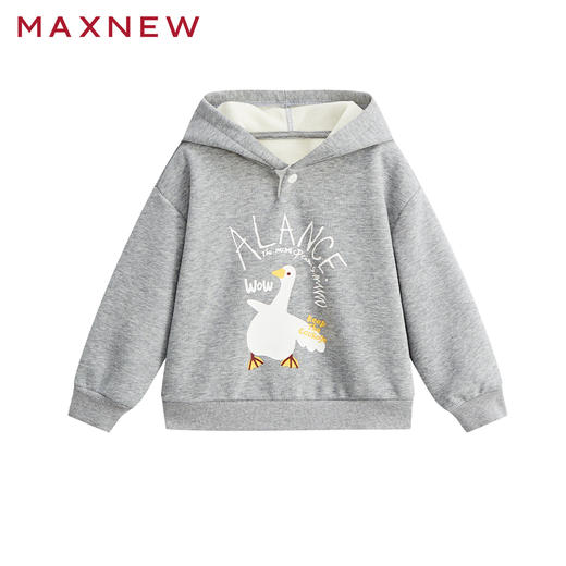 【门店同款】马恩MAXNEW童装秋冬女童冬卫衣加厚连帽上衣卡通印花 商品图1