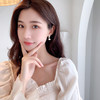 【预售3天】韩国气质法式简约锆石耳钉女S925银针创意饰品几何珍珠耳环H-101 商品缩略图1