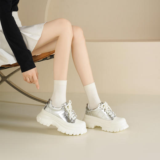 Westory2025年秋季厚底系带运动鞋板鞋休闲深口单鞋S25CM76471 商品图2