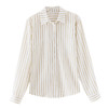 KQL 369H9976法式仿麻条纹长袖衬衫时尚气质洋气上衣 商品缩略图4