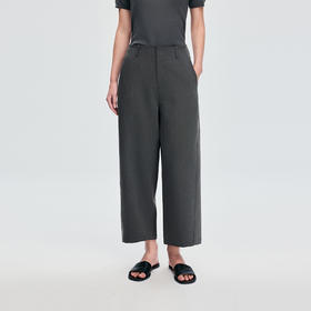 棉仓363618033-松弛九分弯刀裤女不易皱25秋新品直筒休闲灰色西裤宽松显瘦