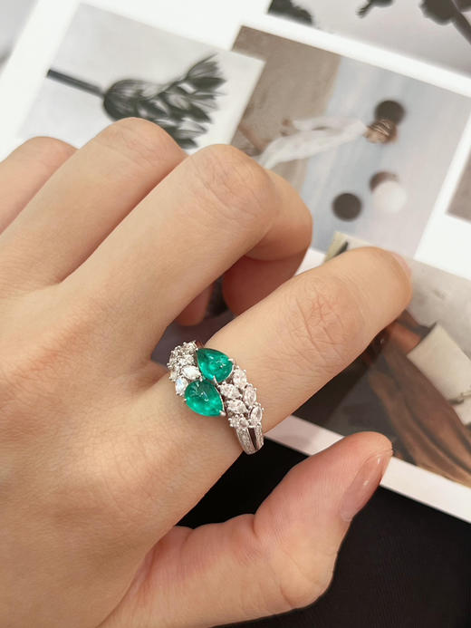 哥伦比亚 木佐 祖母绿 素面 钻戒 商品图3