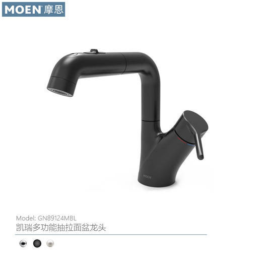 摩恩（MOEN）漱口抽拉水龙头冷热卫生间洗脸盆浴室柜龙头89124M 89124MSRN GN89124M 漱口水+抽拉式龙头*亮 商品图1