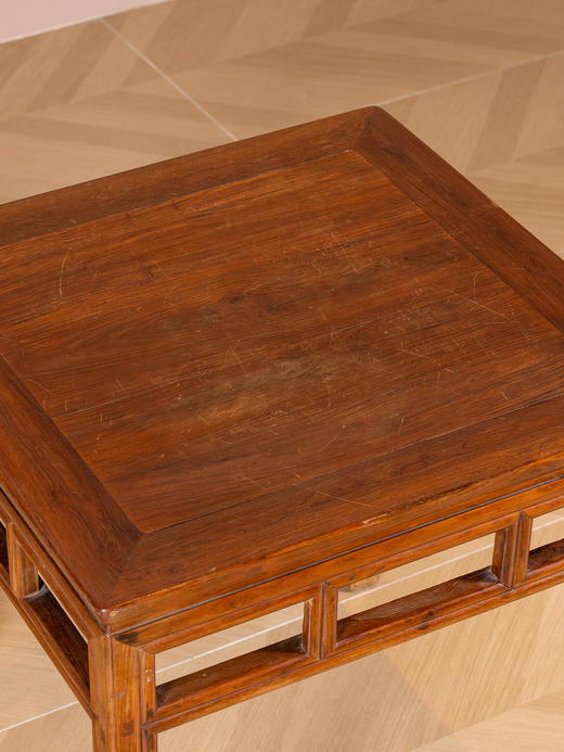 清	黄花梨劈料直枨矮栳文房桌 商品图4