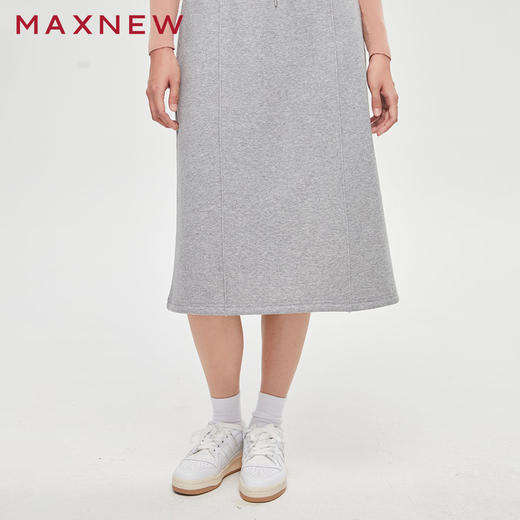 【门店同款】马恩MAXNEW女装半裙秋冬中长裙显瘦a字长款绑带休闲 商品图0
