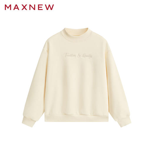 【门店同款】马恩MAXNEW童装秋冬女童冬季卫衣加厚圆领刺绣简约百 商品图0