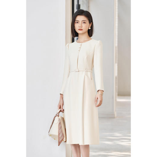 米思阳2026春季新款简约通勤连衣裙独特小众气质收腰a字裙女4349 商品图2