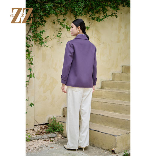 佐尔美冬季上新 气质短款时尚羊毛双面呢中褛外套女M44SM06 商品图4