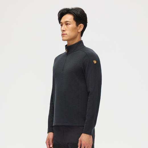 北极狐 男士羊毛混纺抓绒衣 25秋冬加绒保暖立领长袖T恤042521028 商品图3