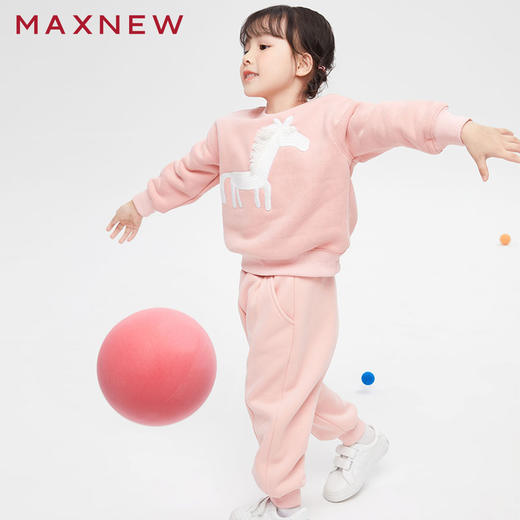【门店同款】马恩MAXNEW童装秋冬女小童外穿运动卫裤束脚休闲裤加 商品图4