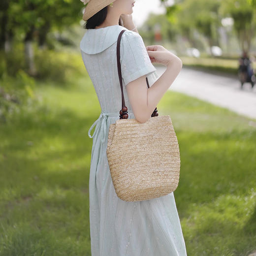 裁缝学苑AQ521小飞袖收腰扭结领棉麻连衣裙纸样女装短袖裙子样板图纸 商品图4