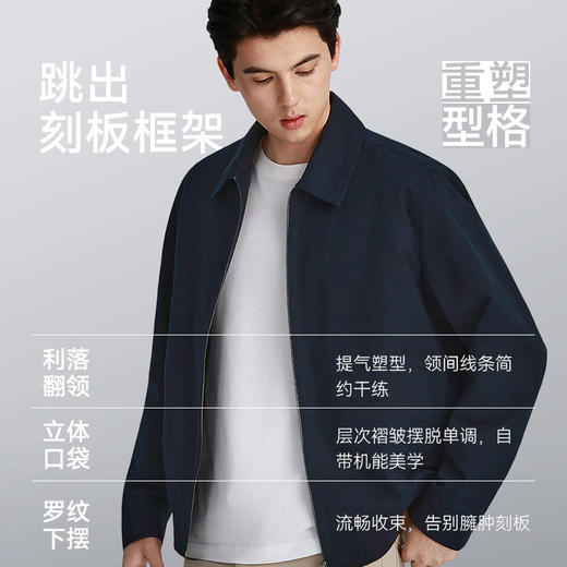 秋冬梭织保暖纺丝棉翻领行政商务夹克-OW06-02 商品图5