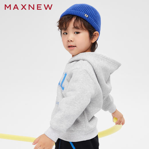 【门店同款】马恩MAXNEW童装秋冬男童运动风连帽卫衣加厚冬季上衣 商品图2