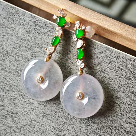 冰紫肥肥平安扣耳坠 商品图3