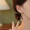 【预售3天】925纯银如意水滴耳环女新中式如意锁白玉髓耳勾国风国潮耳饰E000902Y 商品缩略图2