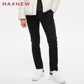 【门店同款】马恩MAXNEW男装年秋季黑色梭织长裤直筒百搭宽松通勤